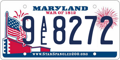 MD license plate 9AE8272