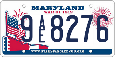 MD license plate 9AE8276