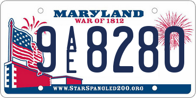 MD license plate 9AE8280