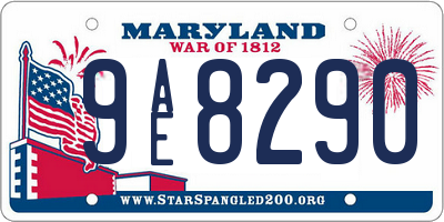 MD license plate 9AE8290