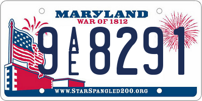 MD license plate 9AE8291