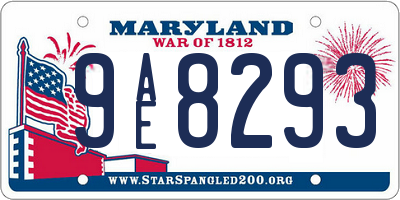 MD license plate 9AE8293
