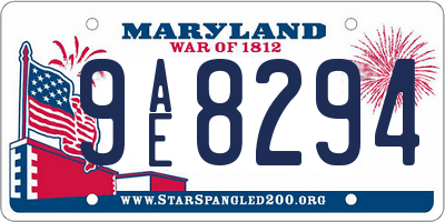 MD license plate 9AE8294
