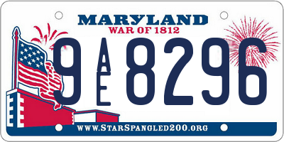 MD license plate 9AE8296
