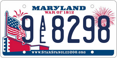 MD license plate 9AE8298