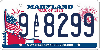 MD license plate 9AE8299