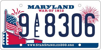 MD license plate 9AE8306