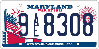 MD license plate 9AE8308