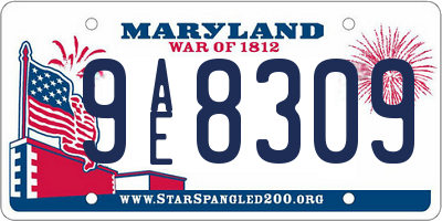 MD license plate 9AE8309