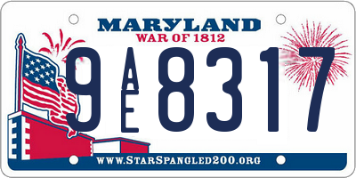 MD license plate 9AE8317