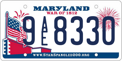 MD license plate 9AE8330