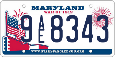 MD license plate 9AE8343