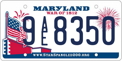 MD license plate 9AE8350