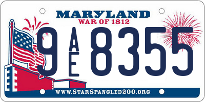 MD license plate 9AE8355
