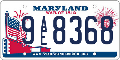 MD license plate 9AE8368
