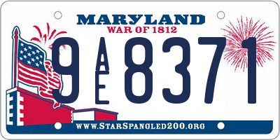 MD license plate 9AE8371