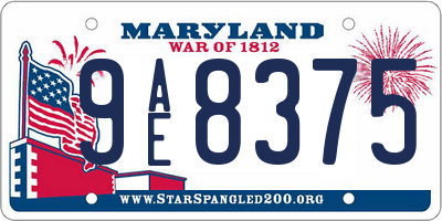MD license plate 9AE8375