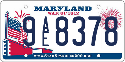 MD license plate 9AE8378