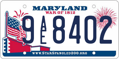 MD license plate 9AE8402