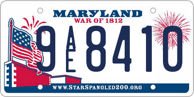 MD license plate 9AE8410