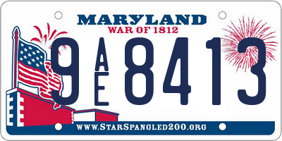 MD license plate 9AE8413