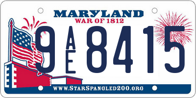 MD license plate 9AE8415