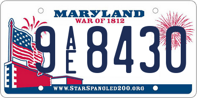 MD license plate 9AE8430