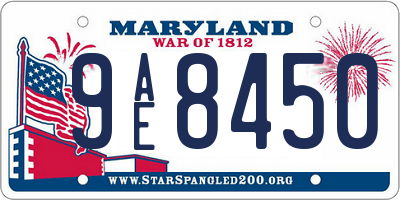MD license plate 9AE8450
