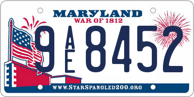 MD license plate 9AE8452
