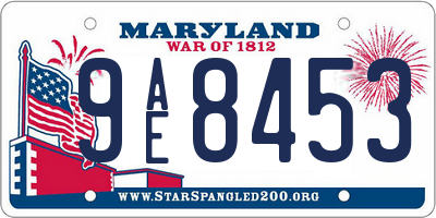 MD license plate 9AE8453