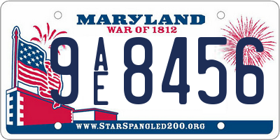 MD license plate 9AE8456