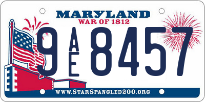MD license plate 9AE8457