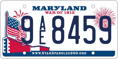 MD license plate 9AE8459