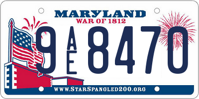 MD license plate 9AE8470