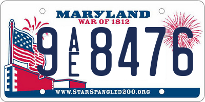 MD license plate 9AE8476