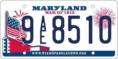 MD license plate 9AE8510