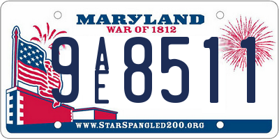 MD license plate 9AE8511