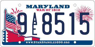 MD license plate 9AE8515