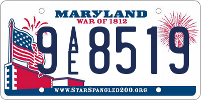 MD license plate 9AE8519