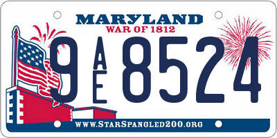 MD license plate 9AE8524
