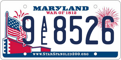 MD license plate 9AE8526