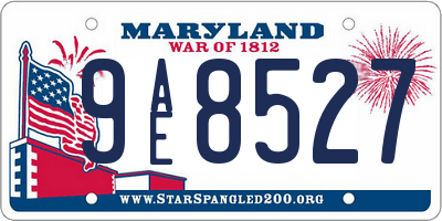MD license plate 9AE8527