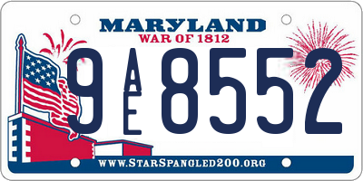 MD license plate 9AE8552