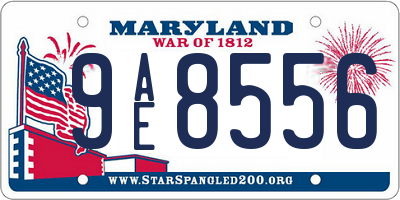 MD license plate 9AE8556