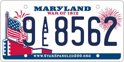 MD license plate 9AE8562
