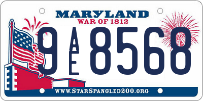 MD license plate 9AE8568