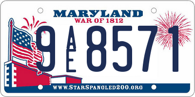 MD license plate 9AE8571