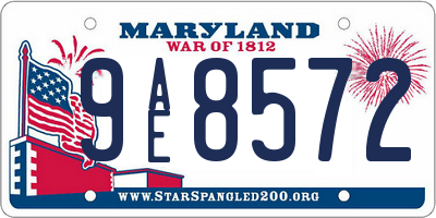 MD license plate 9AE8572
