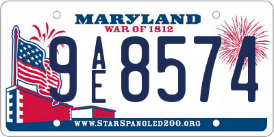 MD license plate 9AE8574