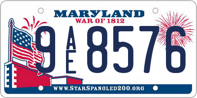 MD license plate 9AE8576